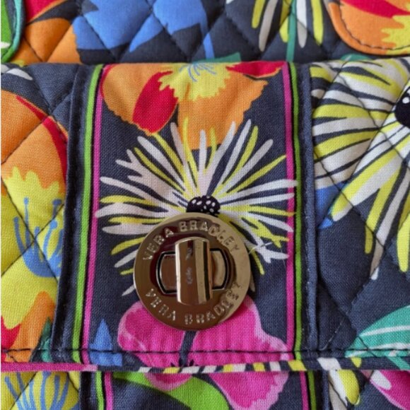 vera bradley turnlock satchel jazzy blooms quilted purse - Picture 3 of 5